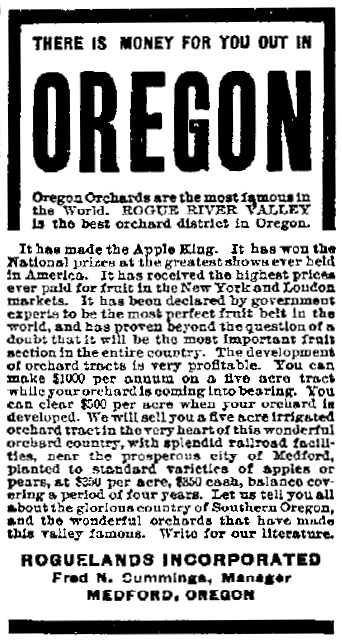 Roguelands ad, February 2, 1911 Oxford Mirror